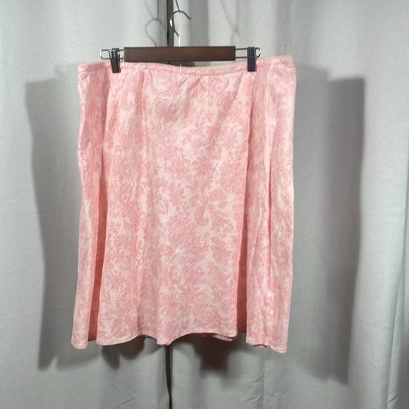 J.Jill Pink floral tone on tone Linen Skirt midi - Picture 2 of 4